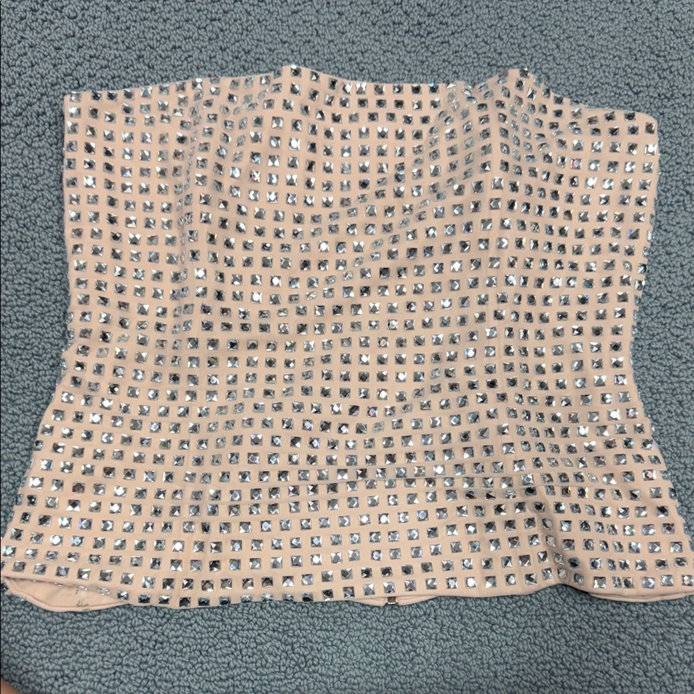 Zara Beige Studded Top